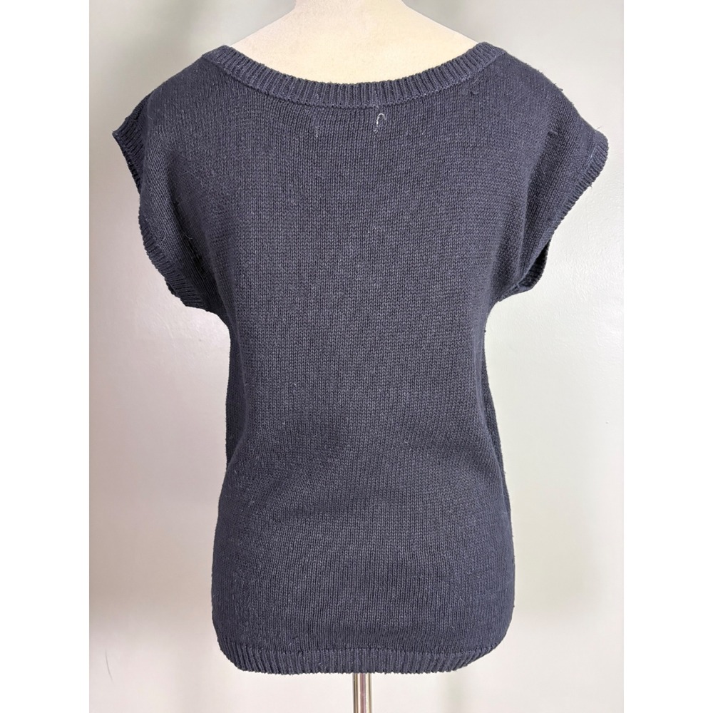 Vintage 90s Sergio Valente Knit Top Women M Neon Abstract Aztec Bold Art Chunky - Picture 2 of 6